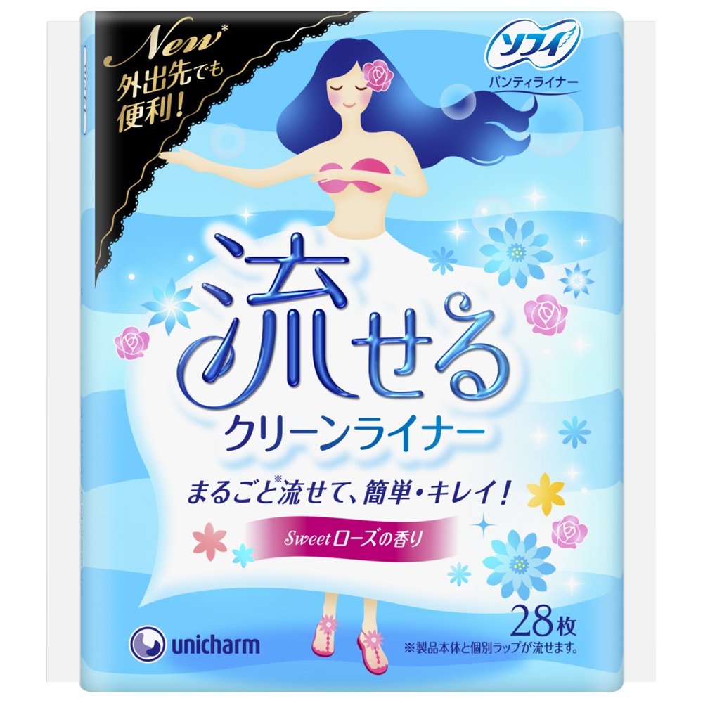 ソフィ 流せるクリーンライナー スイートローズの香り 28枚入(unicharm Sofy)