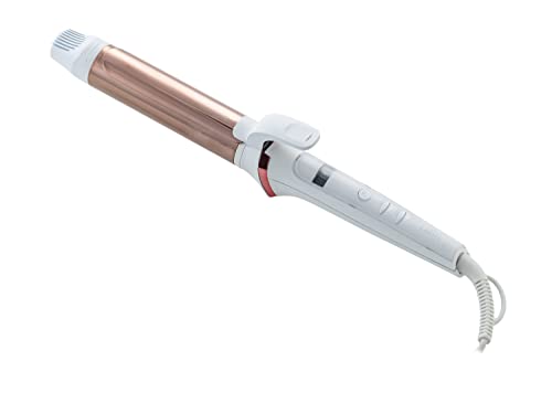 LAVIEL ヘアアイロン カールアイロン 34mm チタンコーティング 海外対応 温度調節11段階 MAX200℃ ブラシアタッチメント付き