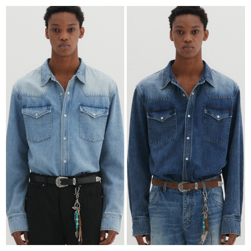 【DNSR】 WESTERN DENIM SHIRT : 2COLORS