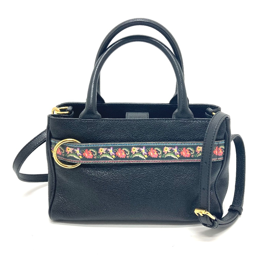 ETRO エトロ ハンドバッグ 2WAY ショルダーバッグ 花柄 カバン 斜め掛け 手提げ ファッション小物 レザー ブラック