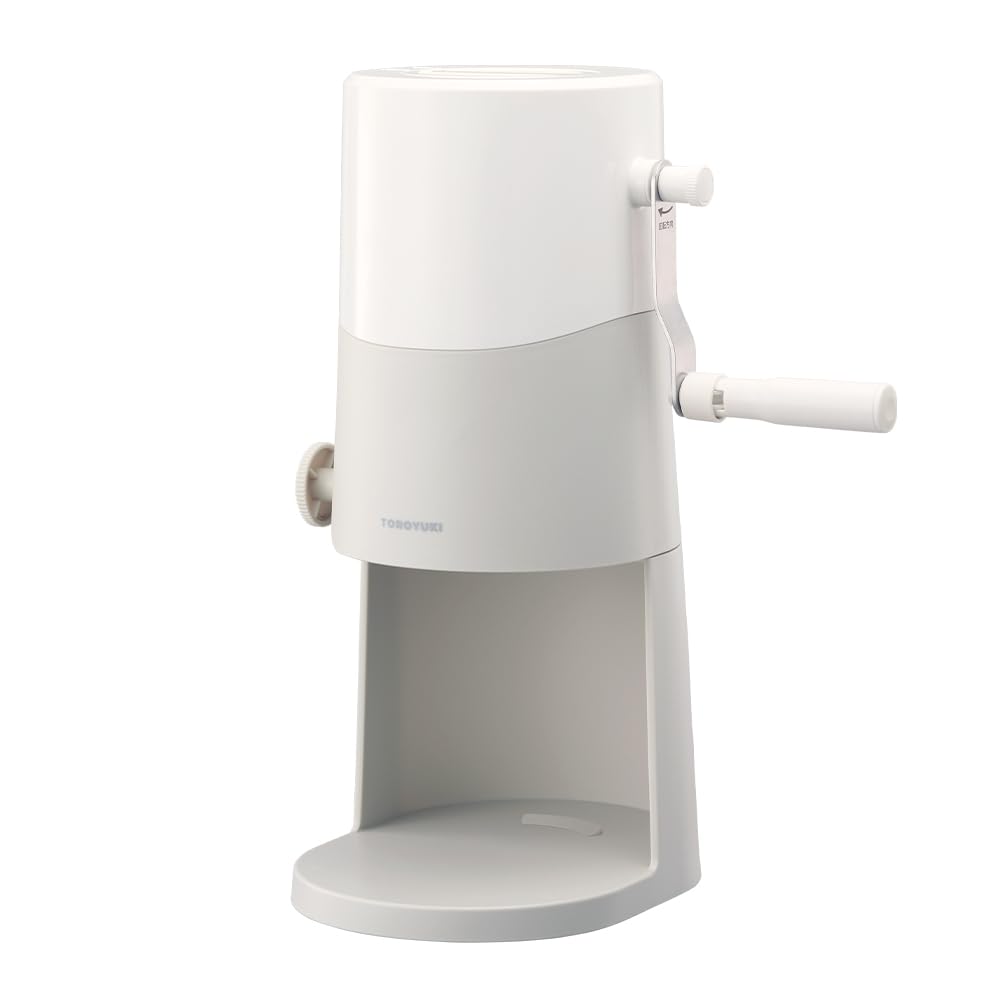 ドウシシャ かき氷器 手動 ふわふわ とろ雪 刃の高さ調節機能付 製氷カップ2個付（Mサイズ） レシピ・お手入れ部ブラシ付