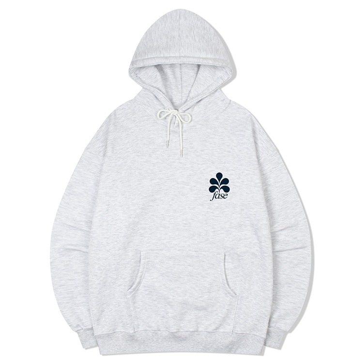 SIGNATURE FIGURE LOGO HOODIE - WHITE MELANGE