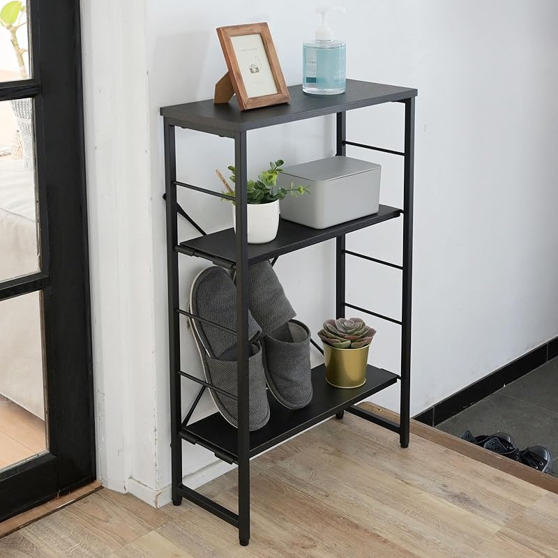 テーブル コンソールテーブル ラック スリム ディスプレイラック 隙間収納 幅50×奥行20×高さ80cm 組立品 ブラック/サンドブラック MWCT-5020H(BK2/SBK)