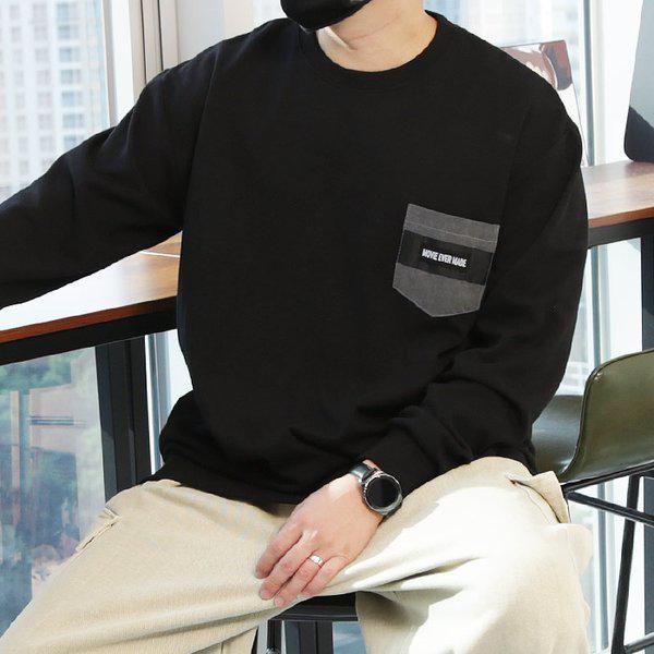 WTB メンズ ビッグサイズ 配色 ポケット ポイント スウェットシャツ