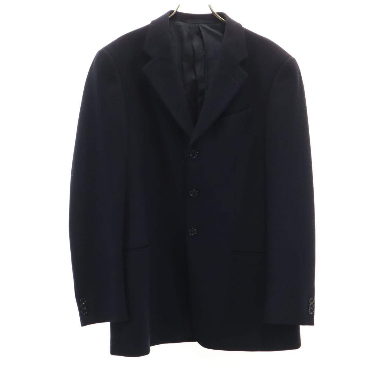 イタリア製 テーラードジャケット 48 ネイビー系 レディース 古着