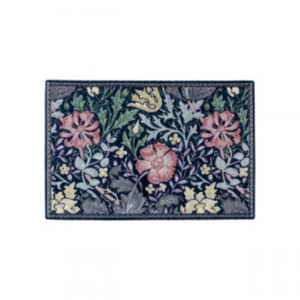 川島織物セルコン Morris Design Studio コンプトン マット 約45×70cm FH1713 DB ダークブルー