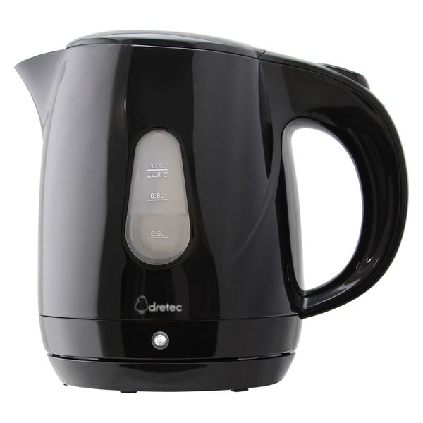 （まとめ買い）電気ケトル プロム 1.0L ブラック PO-160BK [x3]