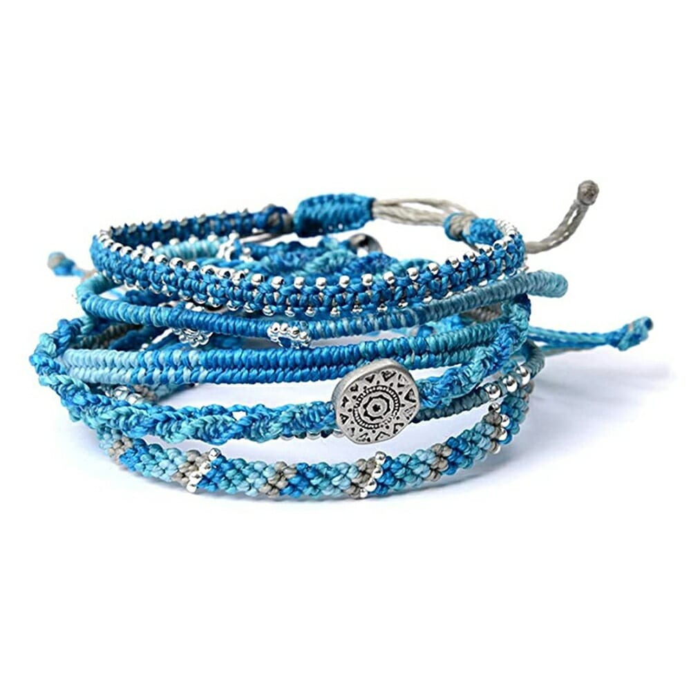 ブレスレット 7ストランド WA-BC17001-TU ターコイズ Earth 7 Strand 男女兼用 ユニセックス フェアトレード 手作り グァテマラ産 【メール