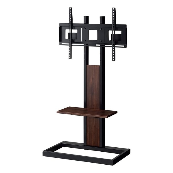 壁寄テレビスタンド 65V型対応 ブラック ダークブラウン木目 KF-260B