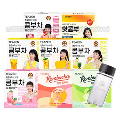 【30+30+30+ボトル付き】コンブチャ レモン/ベリー/ゆず/ピーチ[BTSジョングクs Pick]大容量パック韓国/ホットコンブ生姜レモン/グレープフルーツ