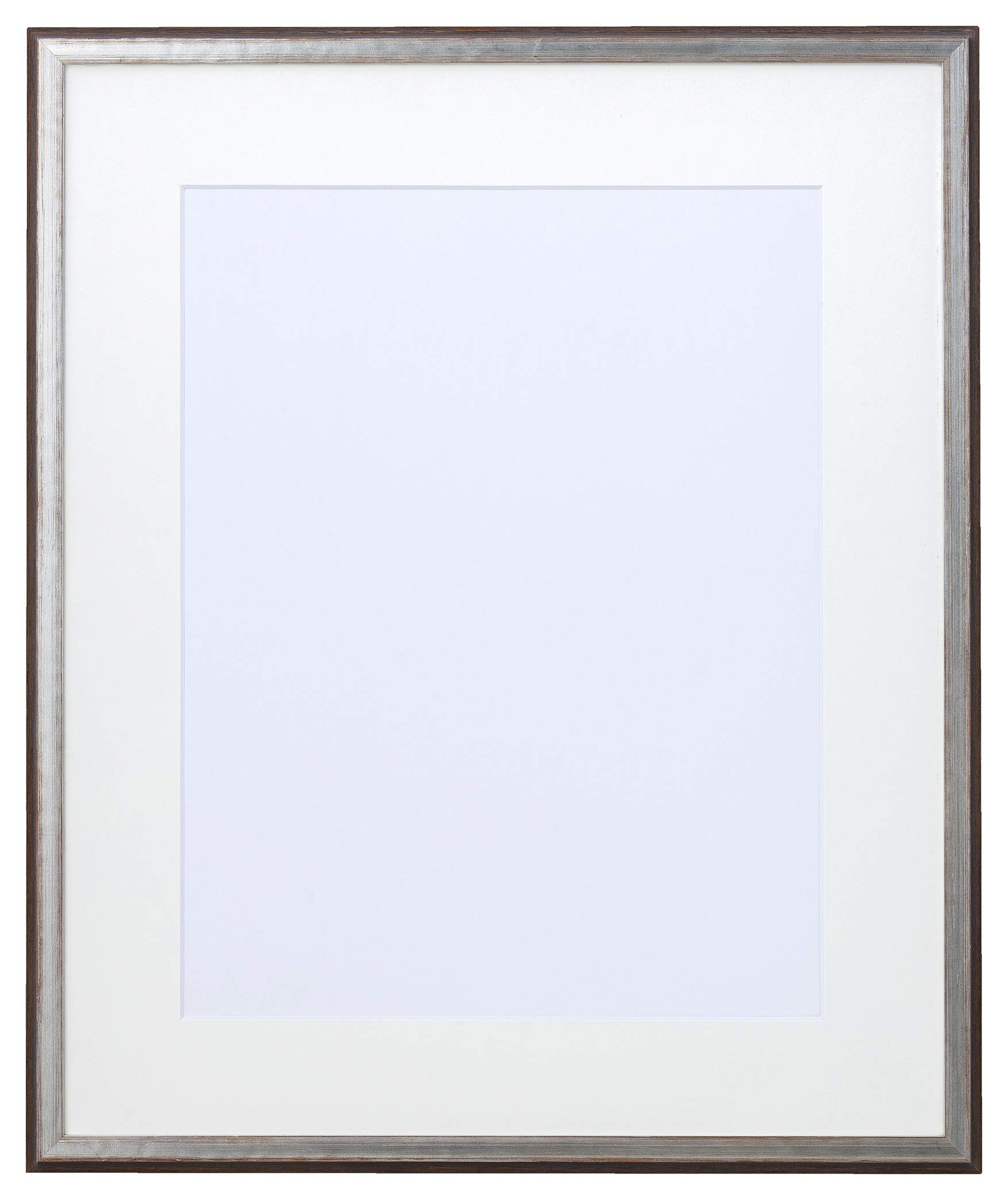 ラーソン・ジュール 額縁 朱雀 水彩F4S(内寸443x352mm)中抜きマット(窓寸319x228mm)付き シルバーxブラック