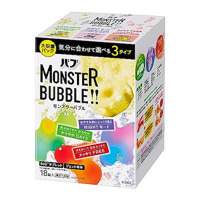 他サイト： 【Amazon.co.jp限定】デカラクサイズ バブ モンスターバブル 18錠入 高濃度炭酸入浴剤 温泉成分配合 [医薬部外品]の商品画像