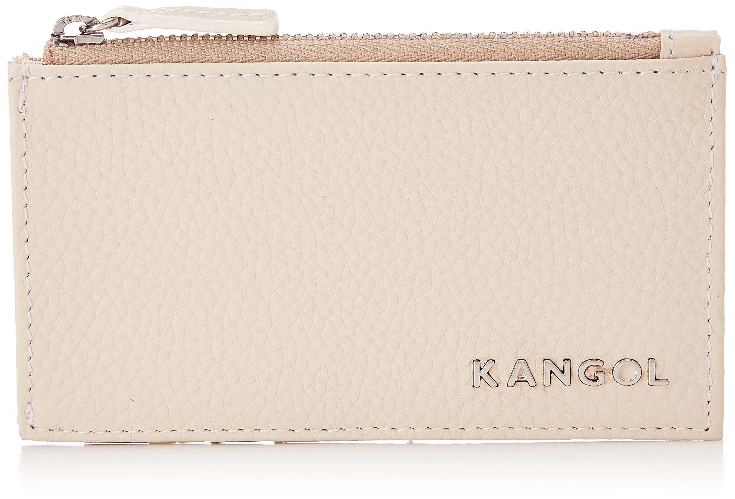 [カンゴール] 小銭入れ メタルロゴ 高級ソフトシュリンクレザー バイカラー フラグメントケース コインケース アイボリー