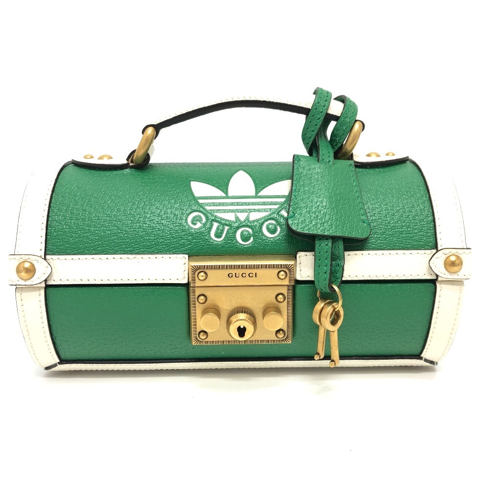ハンドバッグ 723801 ロゴ ゴルフボールケース アディダス adidas コラボ 2WAYバック ハンドバック ボールケース レザー グリーン