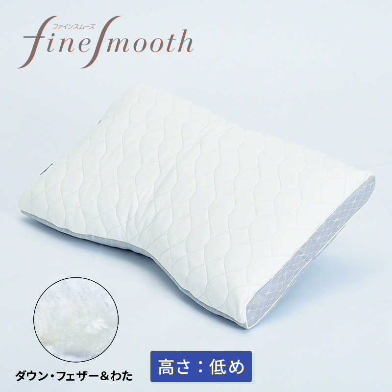 西川 ファインクオリティプレミアムダウンフェザーわた枕 L (低め) ファインスムーズ