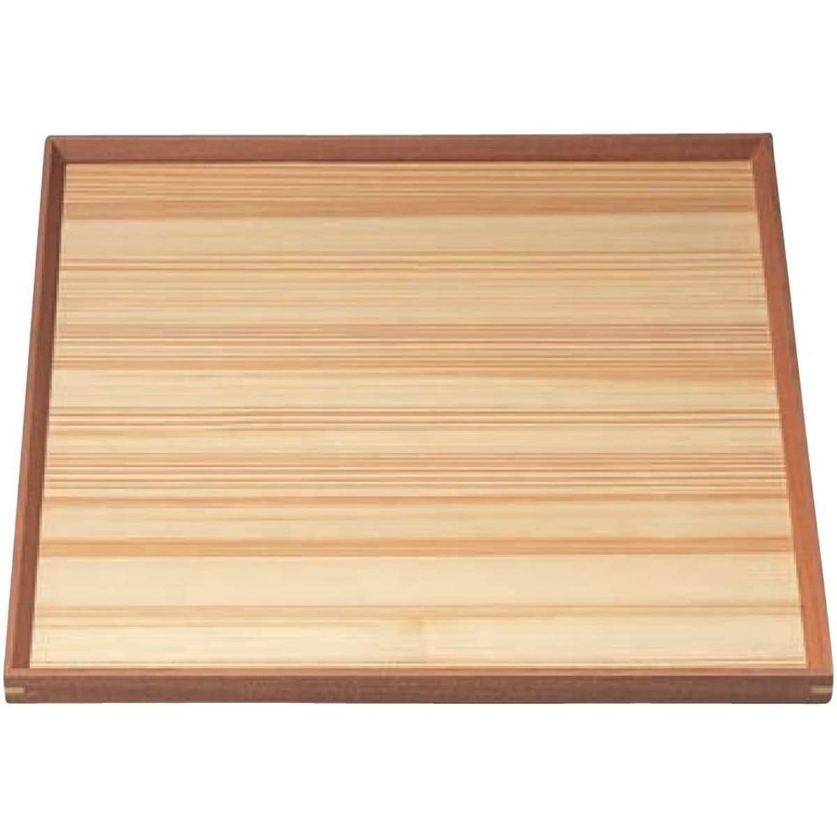 J-kitchens お盆 トレー 木製尺0組手白木角 盆 （ ） クリヤー仕上 日本製 305