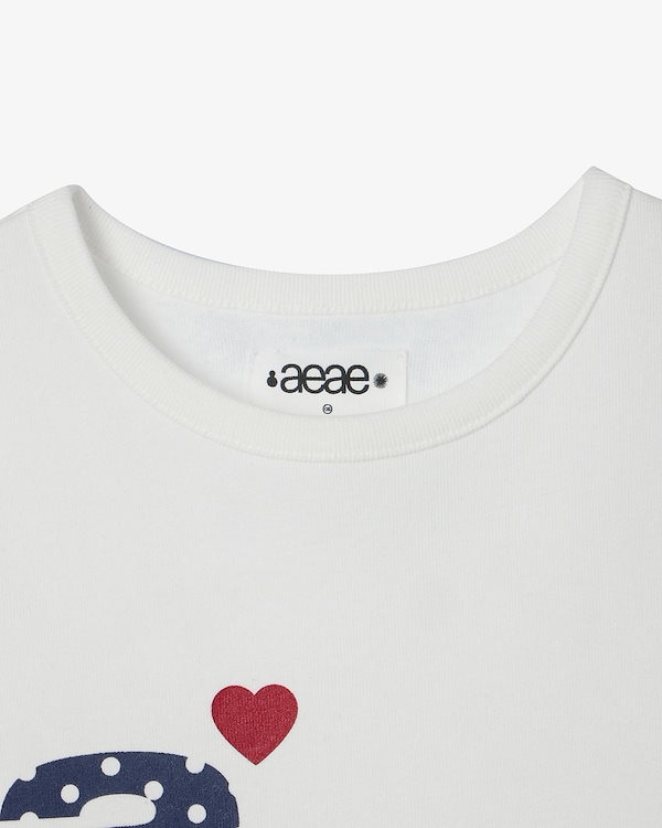 aeae ハートロゴTシャツ ホワイト 青 ブルー - メルカリ