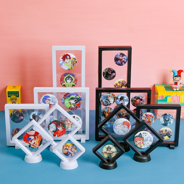 Qoo10] 缶バッジ 展示 収納 ラバーストラップ