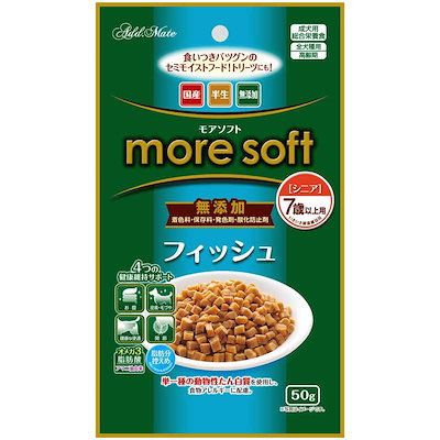他サイト： ペティオ　Add.Mate(アドメイト)more soft(モアソフト)フィッシュシニア 7歳以上用 50gの商品画像