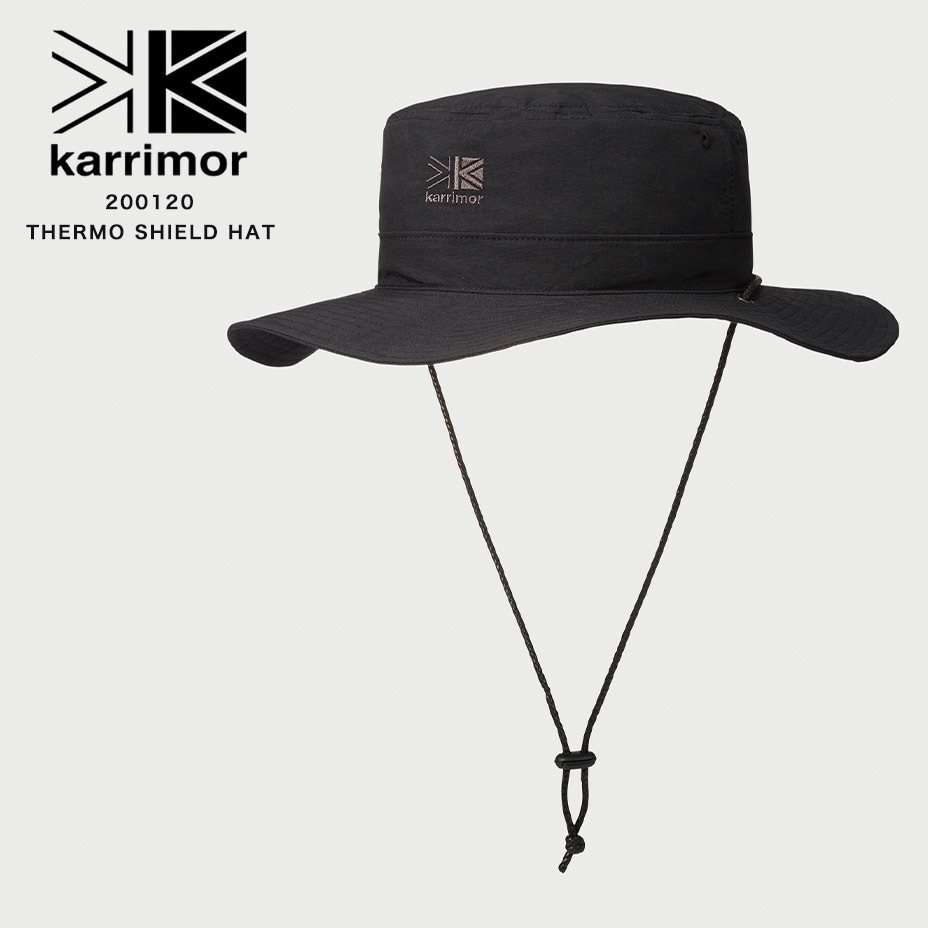 帽子 メンズ レディース thermo shield hat 50代 夏 ハット 60代 おしゃれ 涼しい uv 日よけ トレッキングハット アウトドア 防臭 黒 ブラック 紫外線 紐付き 速乾 抗菌