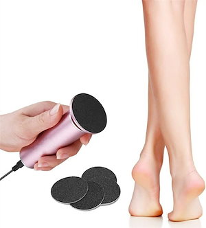 電動角質リムーバー かかと 角質取り魚の目角質削り かかと削り 足の裏 角質取り 電動角質リムーバー 足裏角質ケア かかとケア 速度無階段調整可能 ペディキュアツール 使い捨て研磨シート60枚付き電動