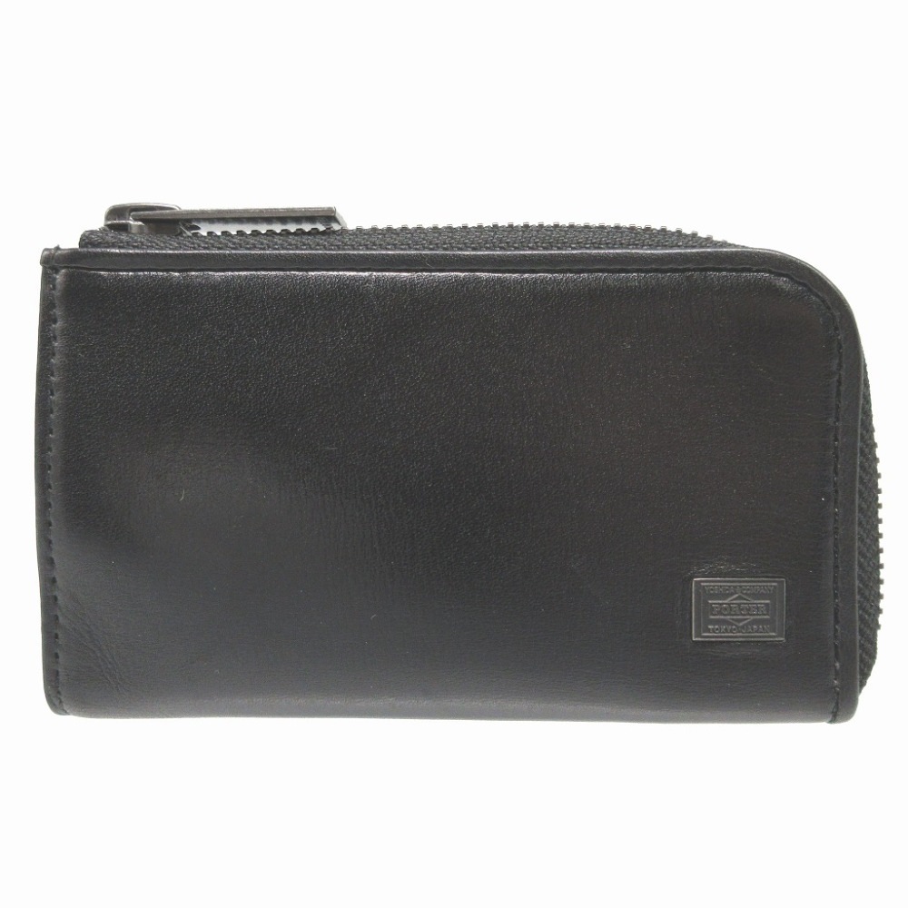 美品 4連 L字ファスナー プリュム キーケース レザー/レザー ブラック 0793【中古】 ユニセックス