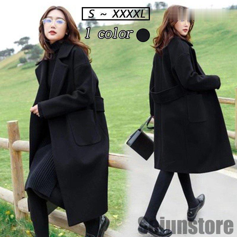[惠子商店]新品入荷チェスターコート レディース アウター 秋冬 冬物 黒コート 大人 コート 膝丈 ロングコート 通学通勤 フォーマル 30代40代 おしゃれ 無地 スリムチェスターコート レディー