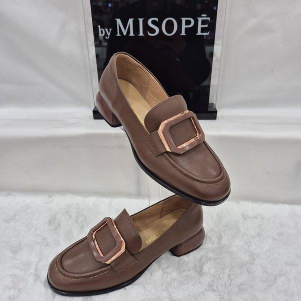 By 女性 ゴールド装飾 クラシック ローファー 112HT339FF012 DBROWN 2 JJ