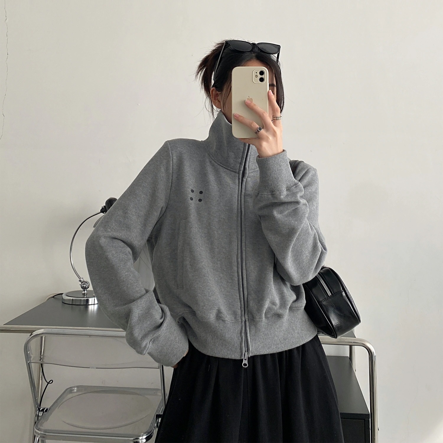 2024 秋 韓国 かわいい レディース アウター ブルゾン お出かけ ブラック ライトカーキ アウター長袖セクシートップスサイド冬カジュアルファッション系お出かけフル丈トラック 5,111円