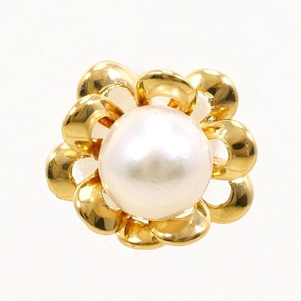 K18 18金 YG イエローゴールド ピアス(片耳) パール (真珠) ジュエリー 中古