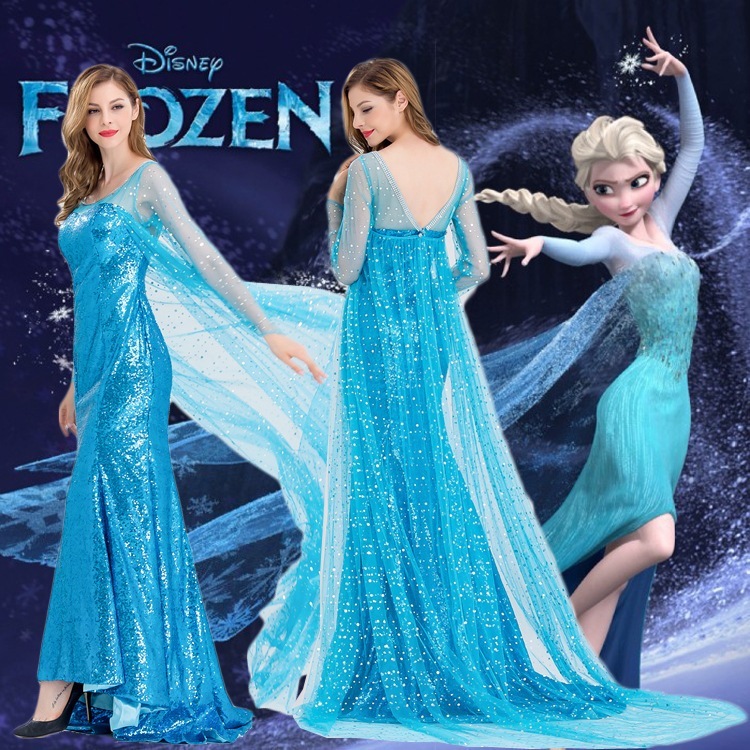 エルサのドレスアナと雪の女王の衣装ハロウィンパーティの衣装です