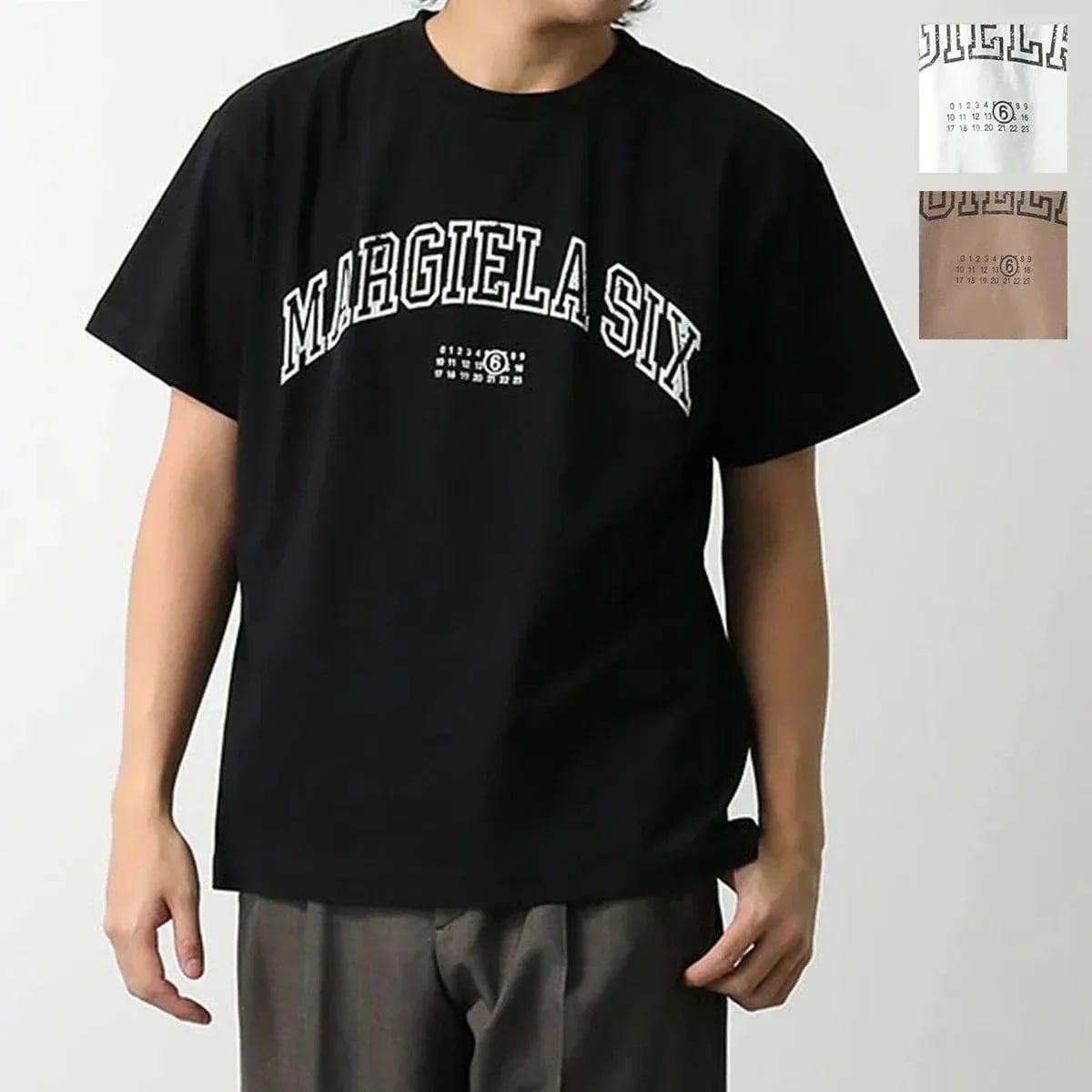 MM6 エムエムシックス メゾンマルジェラ Tシャツ SH0GC0046 S24312 メンズ バーシティプリント 半袖 カットソー クルーネック カラー3色