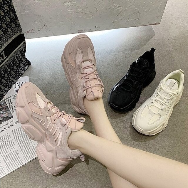 【送料無料】レディース 異素材 ダット スニーカー 3色 大人可愛い ママコーデ