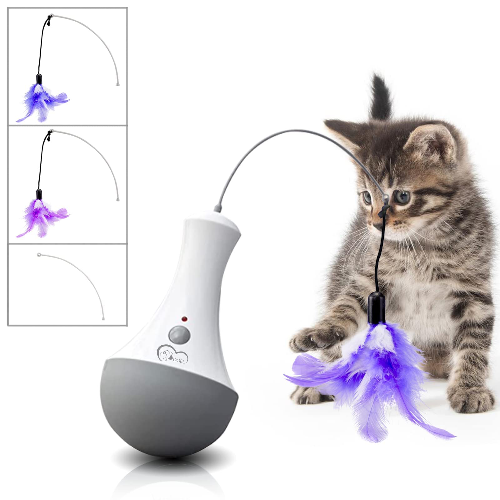電動猫おもちゃ ペット猫インセンティブ知能玩具 室内自動ねこ羽付きおもちゃ 人気ネコ用知育玩具 ダルマ だるま 猫のプレゼント 猫を鍛える玩具バッテリ駆動 寂しさ解消 ストレス解消 運動不足対策のペッ 4,830円