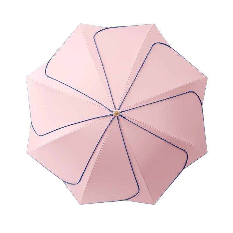 クリエイティブ花花びら竹節黒ゴム曲がり柄日傘自動長棒日焼け止め紫外線晴れ雨両用傘 5,132円