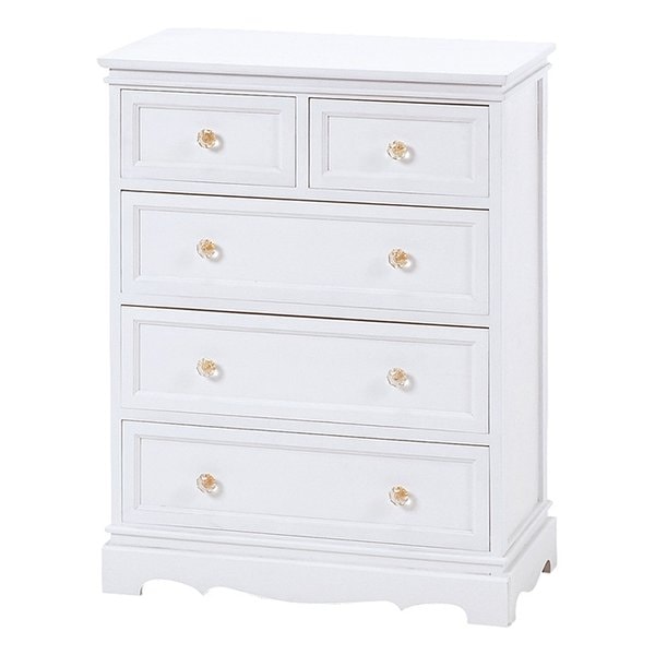 チェスト 収納 シンプル かわいい ホワイト・幅60×奥行33.5×高さ78.5cm MCH-6591WH