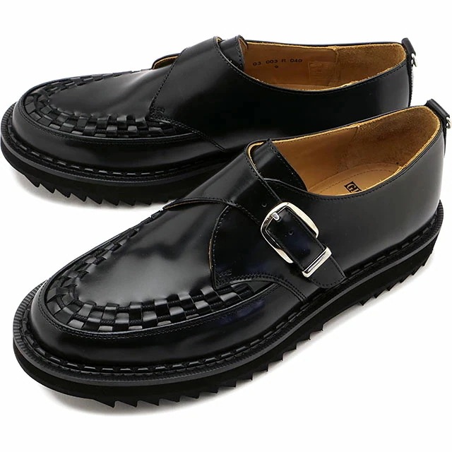 リップル ハットン モンク [03-003-R-040] RIPPLE HATTON MONK メンズ シューズ モンクストラップ BLACK 正規取扱店