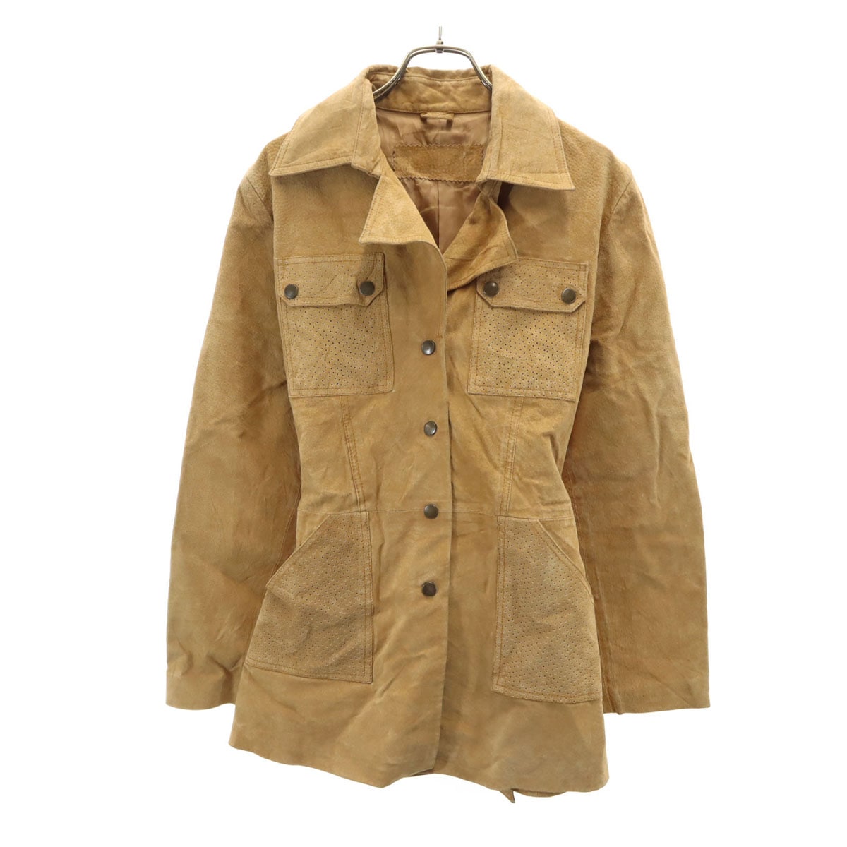 70s 80s ヴィンテージ スウェード ジャケット キャメル レディース 古着