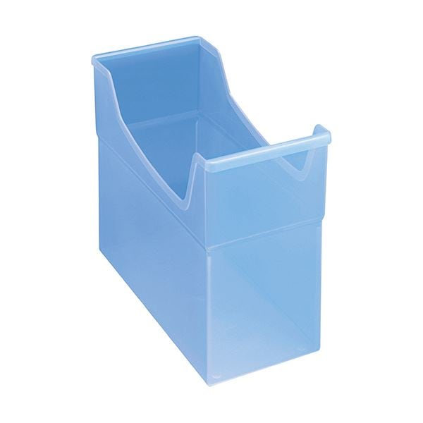 （まとめ） ライオン事務器フリーボックス PP製 A4ヨコ 背幅155mm 透明ブルー FB-135P 1個 (×5セット)