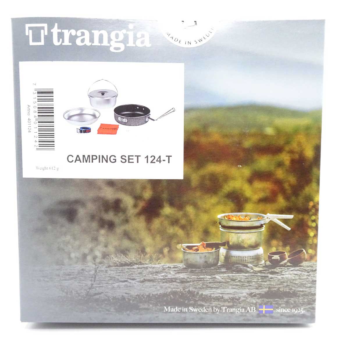【中古】 トランギア メスキット キャンピングセット 124-T TR-401124 trangia クッカー フライパン ビリーコッヘル アルミプレート ストラップ 収納袋