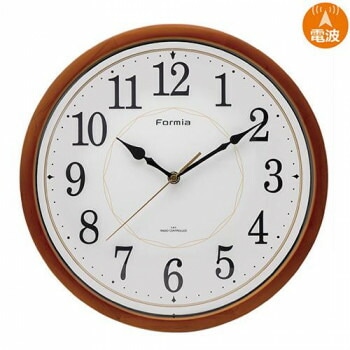 保土ヶ谷電子販売　FORMIA（フォルミア）　木枠電波掛時計　ブラウン　HWC-013RC