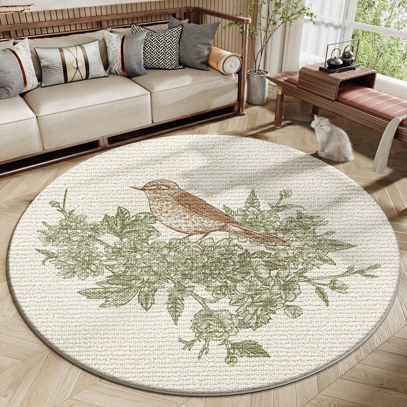 新しい牧歌的なスタイルのベッドルームラウンドカーペットフルショップホームガールルームベッドサイドブランケットリビングルーム大面積フロアマット