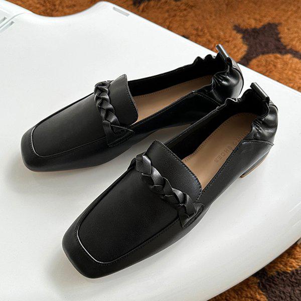 女性牛革ローファーバックバンドローヒール秋の靴