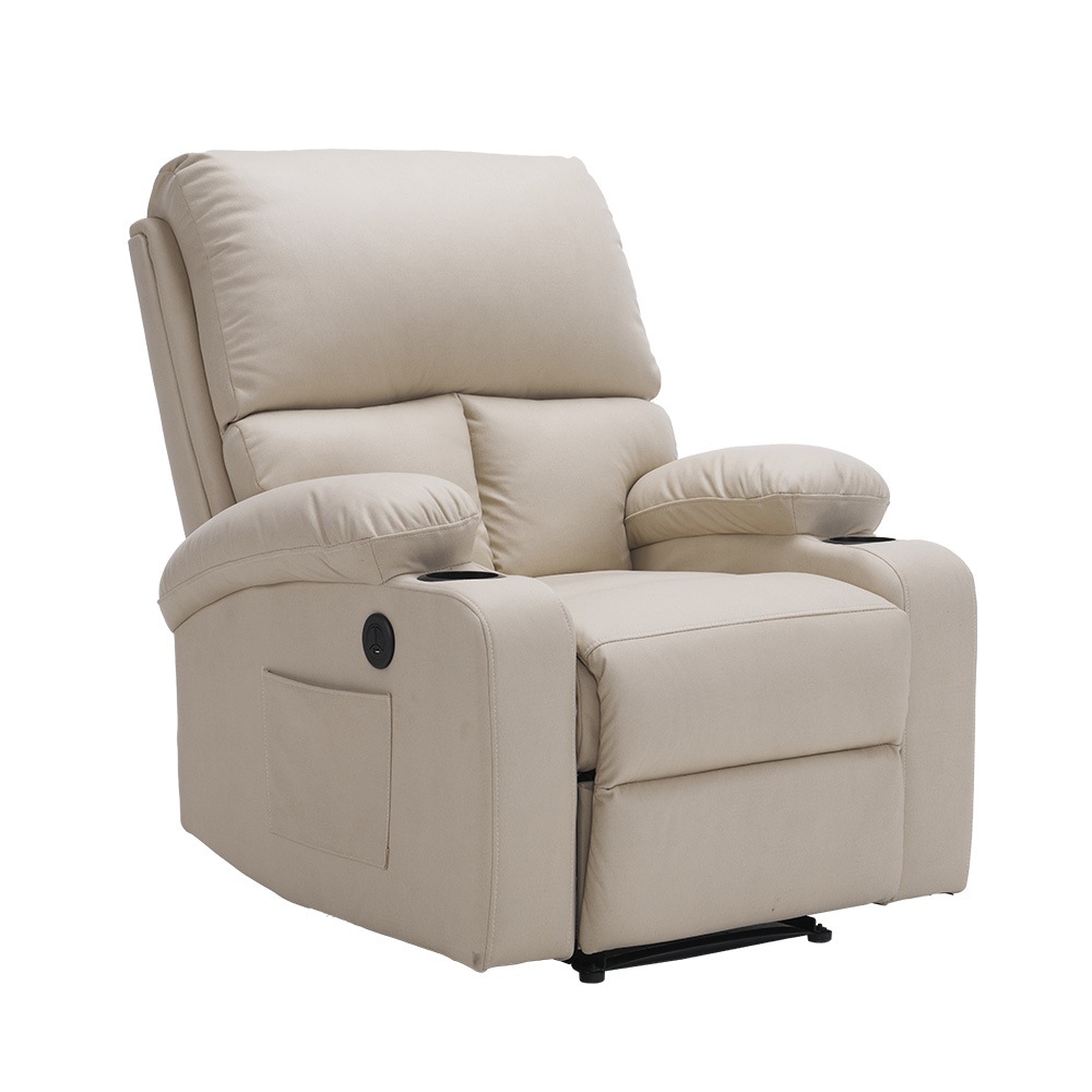 【本日限り激安SALE】【国内即発送】リクライニングチェア リクライニングソファbeige 1人掛け 電動 リクライニング オットマン一体型 パーソナルチェアー 電動ソファ 耐圧分散 リクライニングチ