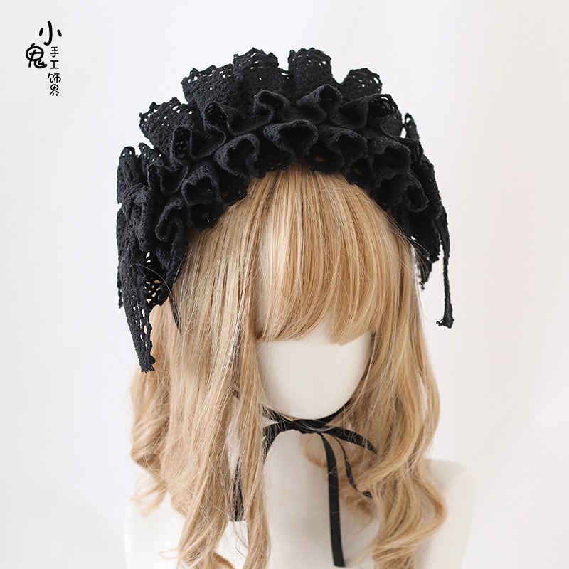 【1点ご購入 で10点プレゼントいたします】フィードバックコットンラインLolitaエレガントな発色DLL感ヘアバンドダークローズ娘の甘い髪飾りレースの髪飾り