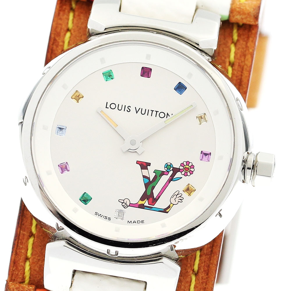ルイ・ヴィトン LOUIS VUITTON Q12130 タンブール 村上隆コラボ 500本限定 マルチカラー クォーツ レディース 良品 _903379【中古】