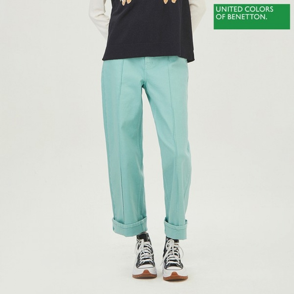 (ベネトン) ベネトンピンタックラインワイドカラーデニムパンツ BADP05311_MT