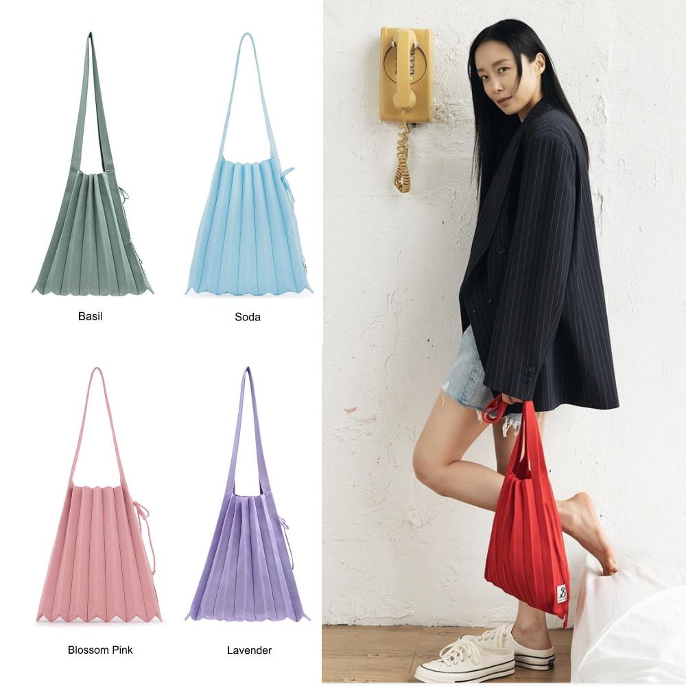 Lucky Pleats Knit M 韓国の人気ドラマ 韓国ファッション トートバック レディース デイリーバッグ