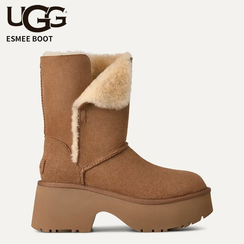 アグ レディース 厚底 ムートンブーツ UGG ウィメンズ エスミー ブーツ Esmee Boot スエード 靴 冬 シープスキンブーツ 1171533