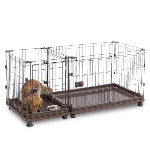 アイリスオーヤマ 犬 サークル 室内 コンビネーションサークル トイレトレーニングセット P-CS-1400V ウォールナット